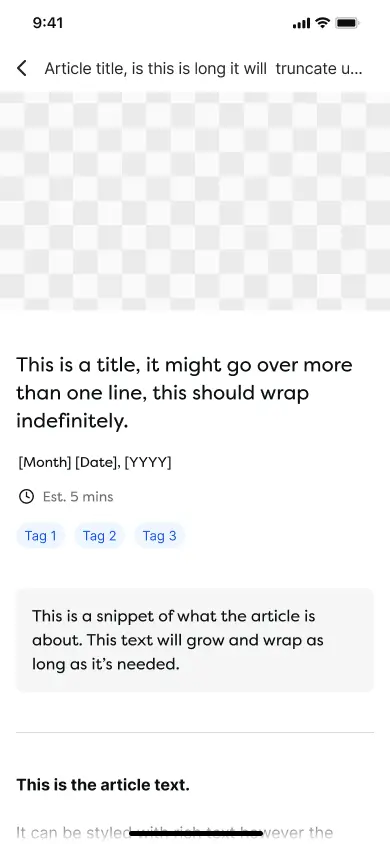 In-app articles
